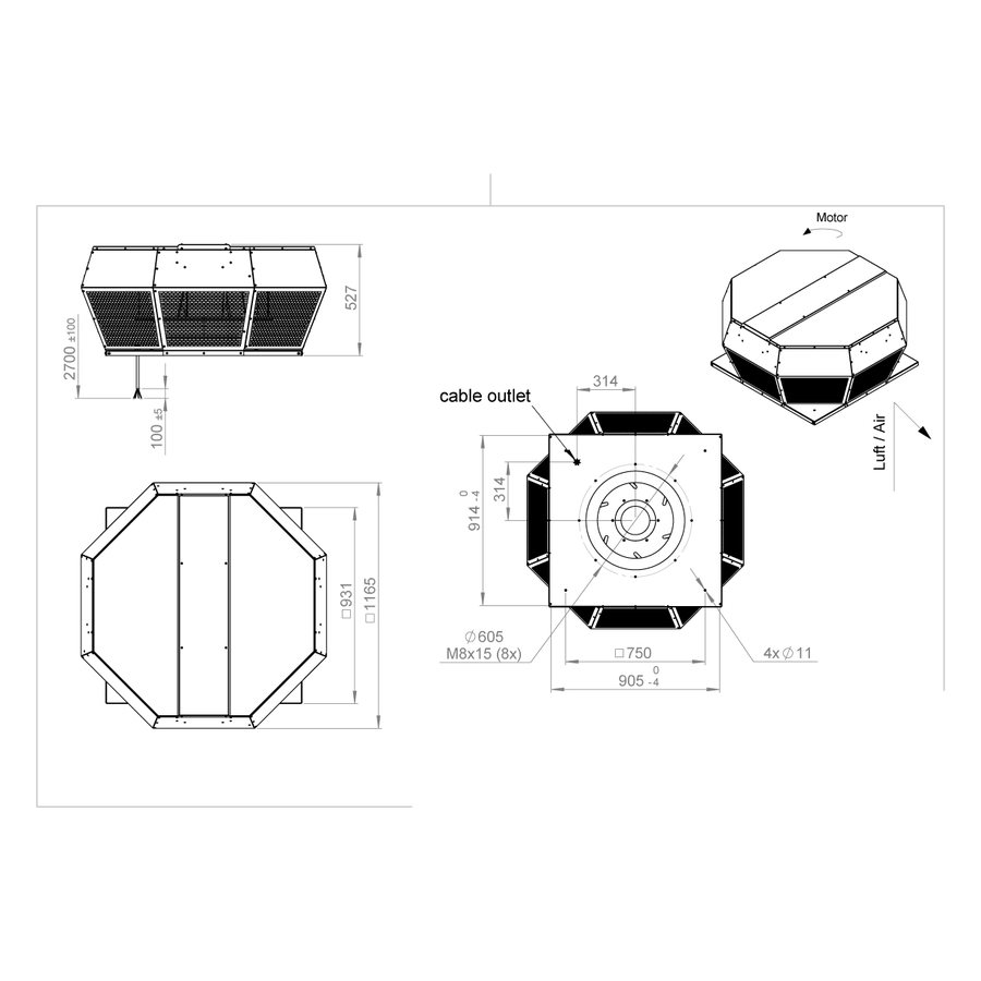 ROOF-H-190 E2 40 вентилятор крышный